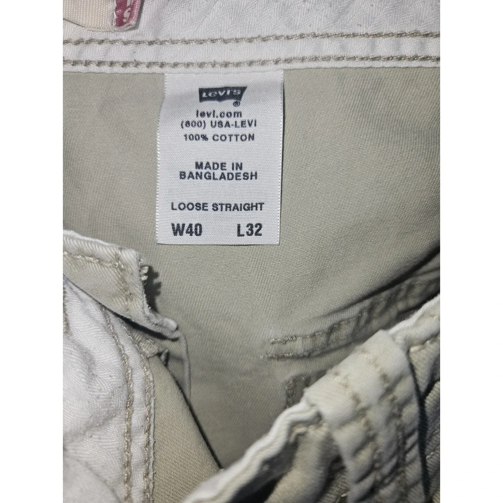 Levis Cargo Pants Mens 40 x 32 Workwear Loose‎ Straight khaki red tab Cotton
